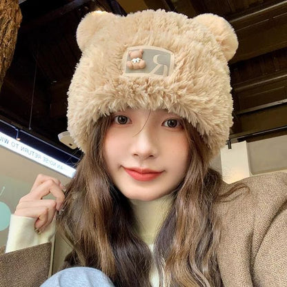 Bear / Two Tone Fluffy Hat