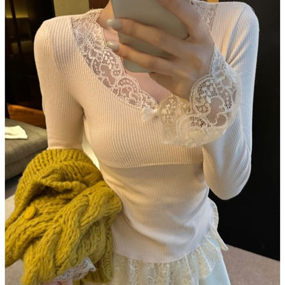 Cable Knit Cardigan, Drawstring Pants & Lace Cami Set
