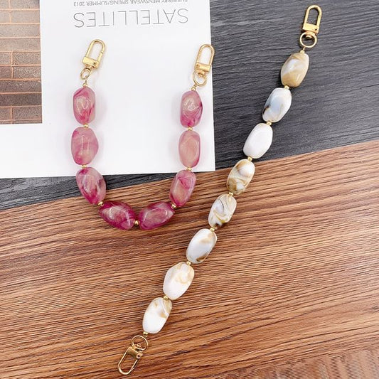 Faux Gemstone Bead Alloy Phone Strap