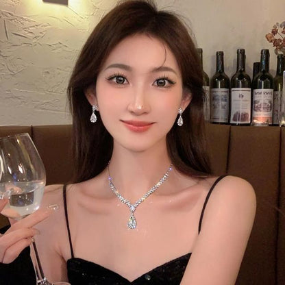 CZ Pendant Necklace / Drop Earring / Set