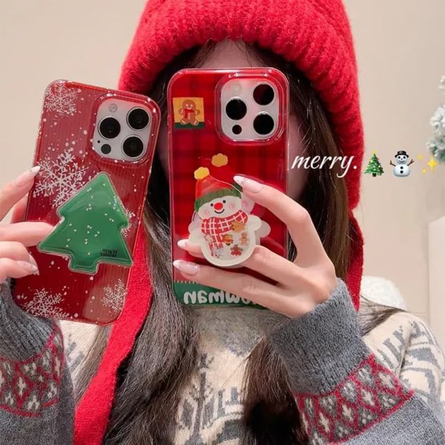 Christmas Snowman Phone Case - iPhone 16 Pro Max / 16 Pro / 16 Plus / 16 / 15 Pro Max / 15 Pro / 15 Plus / 15 / 14 Pro Max / 14 Pro / 14 Plus / 14