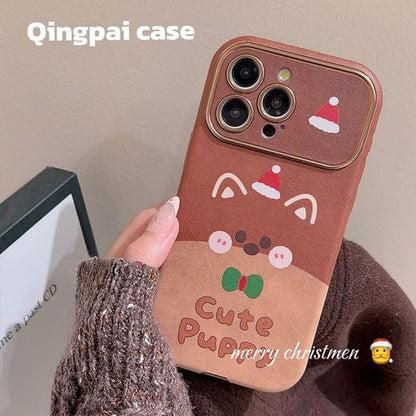 Christmas Dog Phone Case / Mini Knit Beanie Adhesive Decoration / Set - iPhone 16 Pro Max / 16 Pro / 16 Plus / 16 / 15 Pro Max / 15 Pro / 15 Plus / 15 / 14 Pro Max / 14 Pro / 14 Plus / 14 / 13 Pro Max / 13 Pro / 13 / 13 Mini