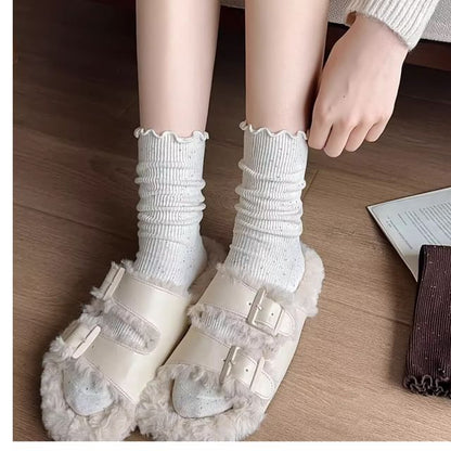 Ruffle Trim Crew Socks