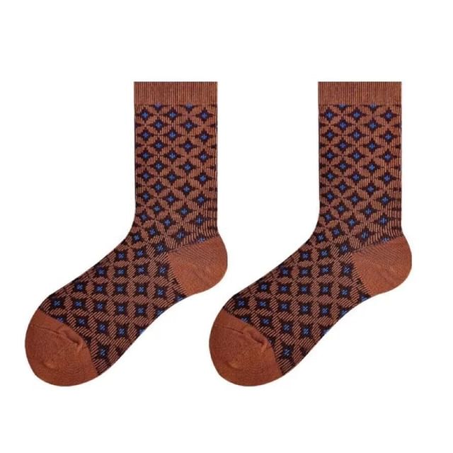 Patterned Crew Socks