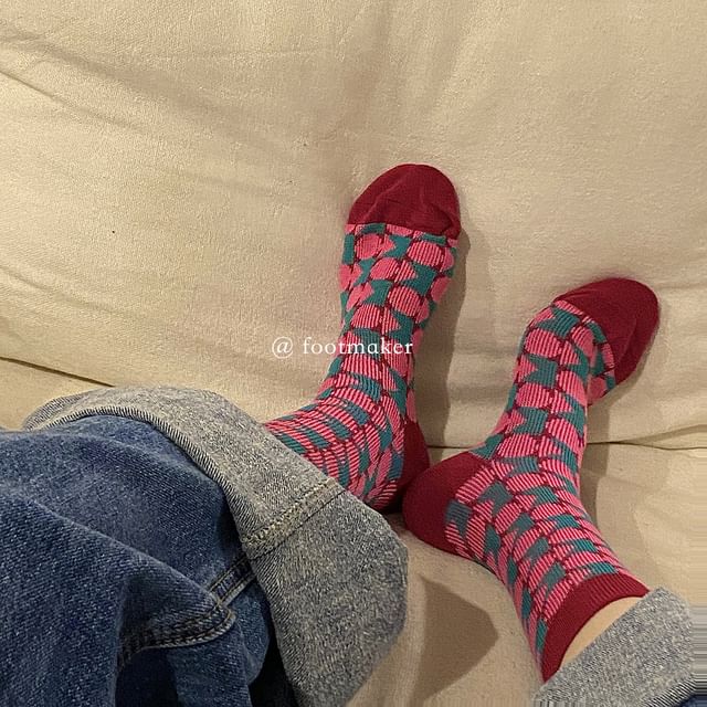 Patterned Crew Socks