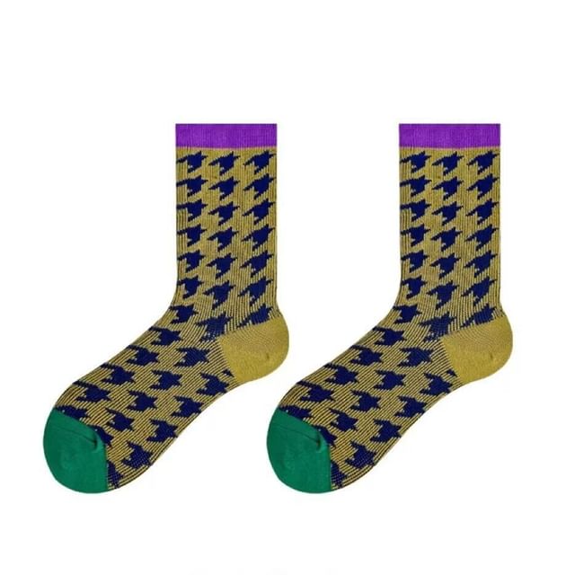 Patterned Crew Socks