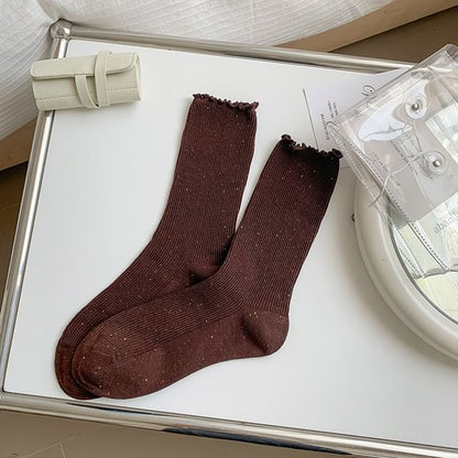 Ruffle Trim Crew Socks