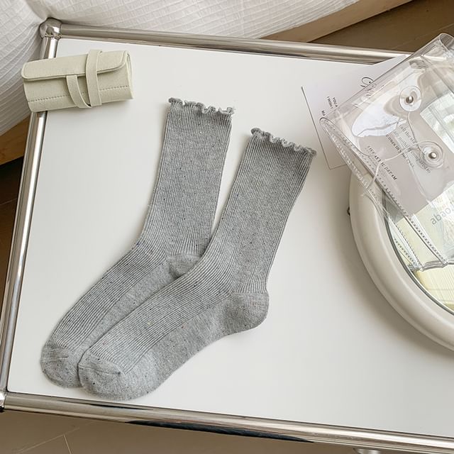 Ruffle Trim Crew Socks