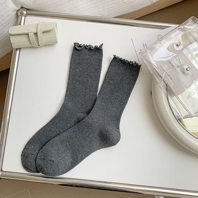 Ruffle Trim Crew Socks