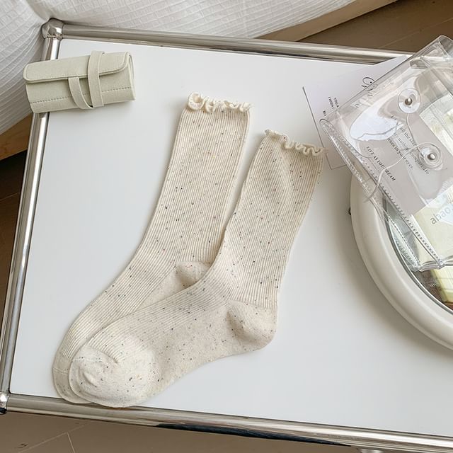 Ruffle Trim Crew Socks