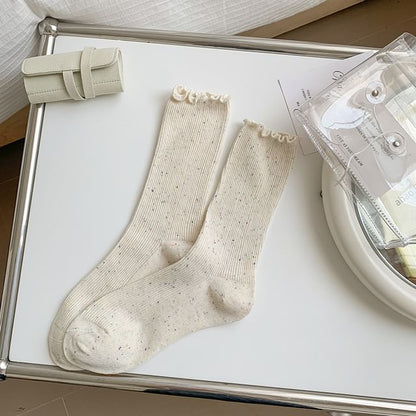 Ruffle Trim Crew Socks