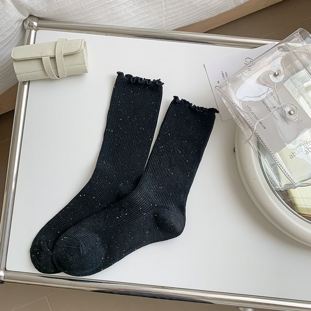 Ruffle Trim Crew Socks