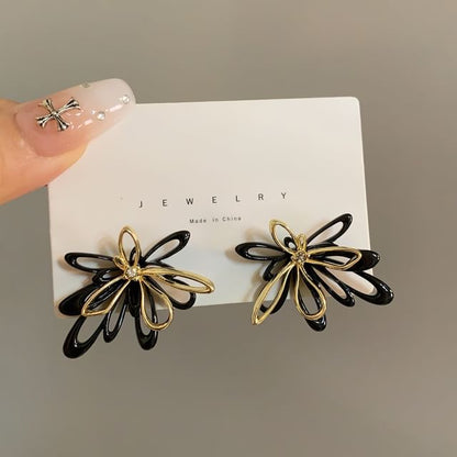 Floral Glaze Alloy Stud Earring