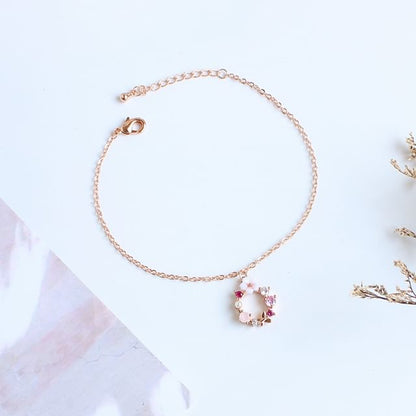 Floral Rhinestone Alloy Bracelet / Necklace (Various Designs)