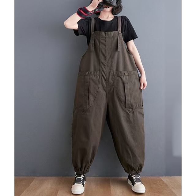 Plain Baggy Cargo Overalls