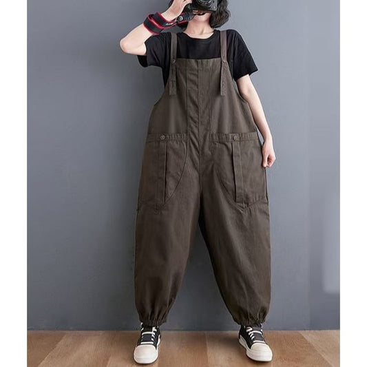 Plain Baggy Cargo Overalls