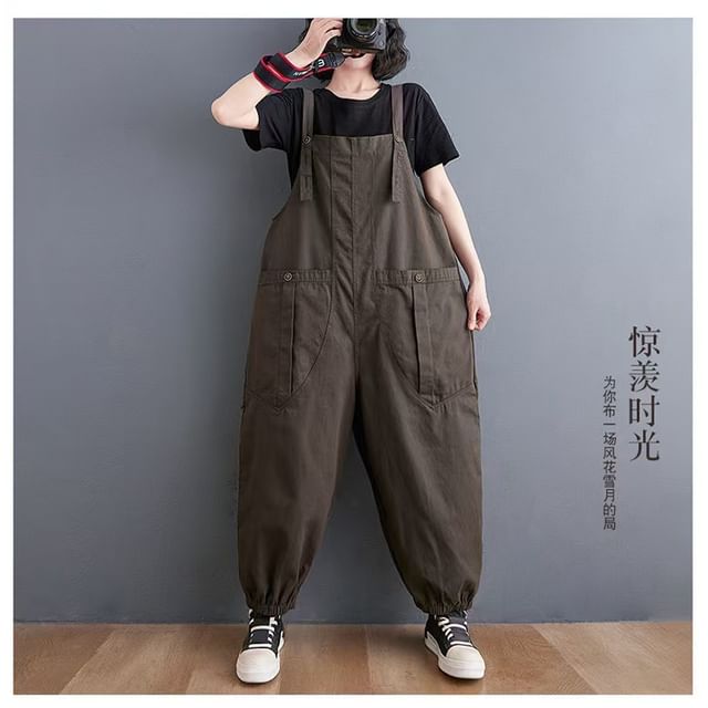 Plain Baggy Cargo Overalls