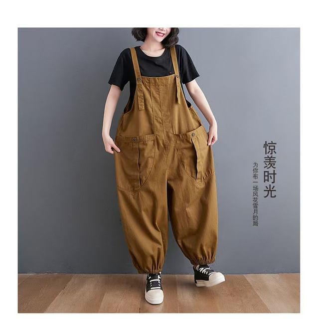 Plain Baggy Cargo Overalls