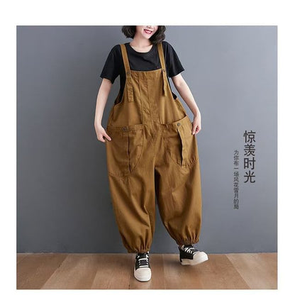 Plain Baggy Cargo Overalls