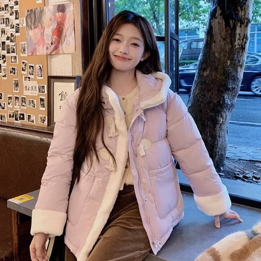 Fury Trim Hooded Padded Zip-Up Jacket