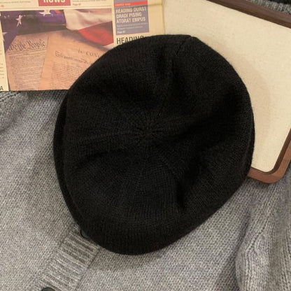 Plain Knit Newsboy Cap