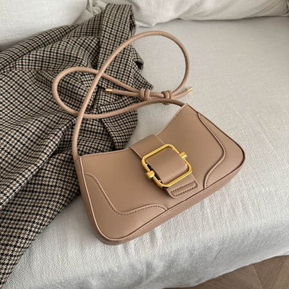 Buckled Panel Shoulder Bag