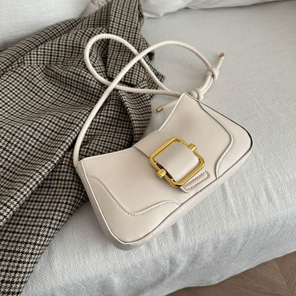 Buckled Panel Shoulder Bag