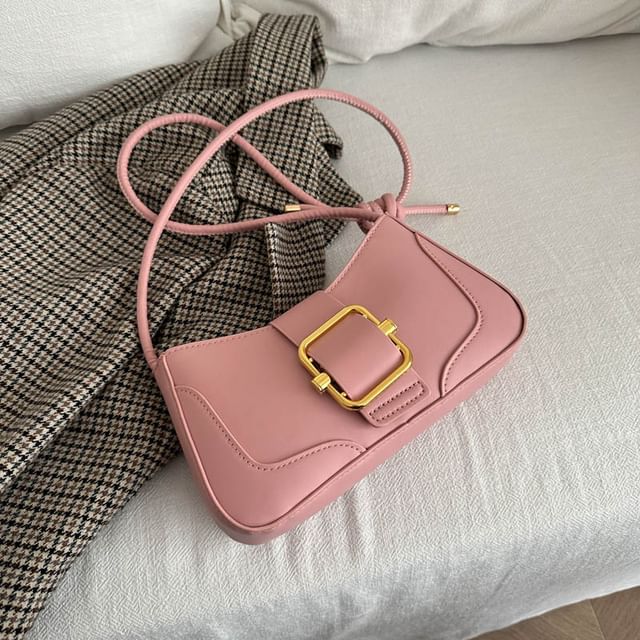 Buckled Panel Shoulder Bag