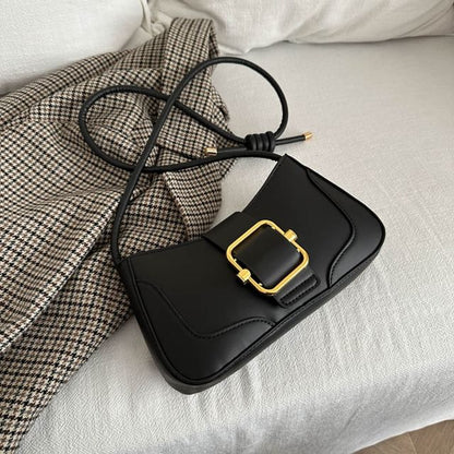 Buckled Panel Shoulder Bag