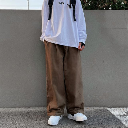 Mid Rise Plain Wide Leg Cargo Pants