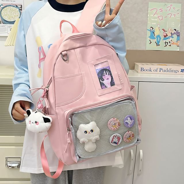 PVC Panel Nylon Laptop Backpack / Bag Charm / Badge / Set