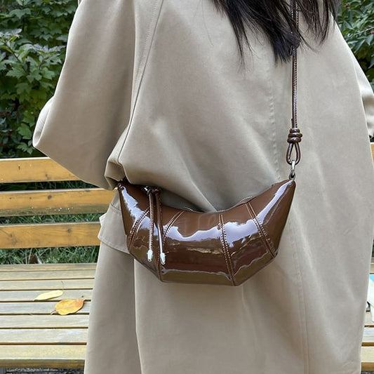 Plain Faux Leather Crossbody Bag