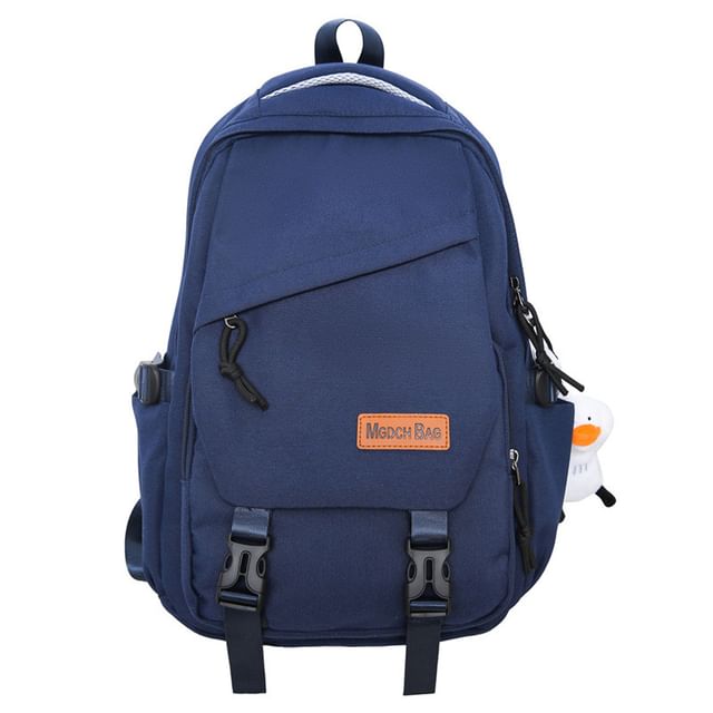 Plain Buckled Nylon Laptop Backpack / Bag Charm / Set