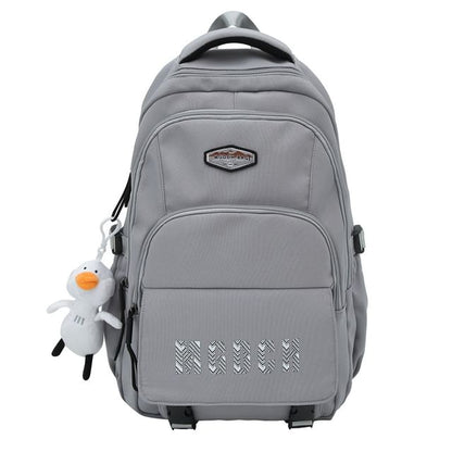 Lettering Print Nylon Laptop Backpack / Bag Charm / Set