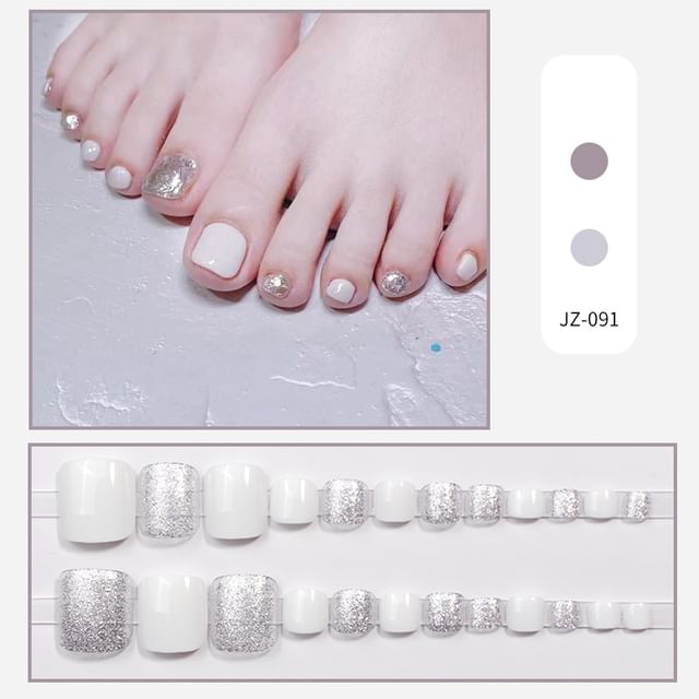 Glitter Press On Toenail