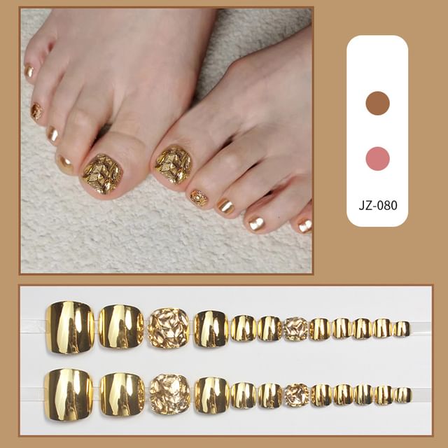 Rhinestone Press On Toenail