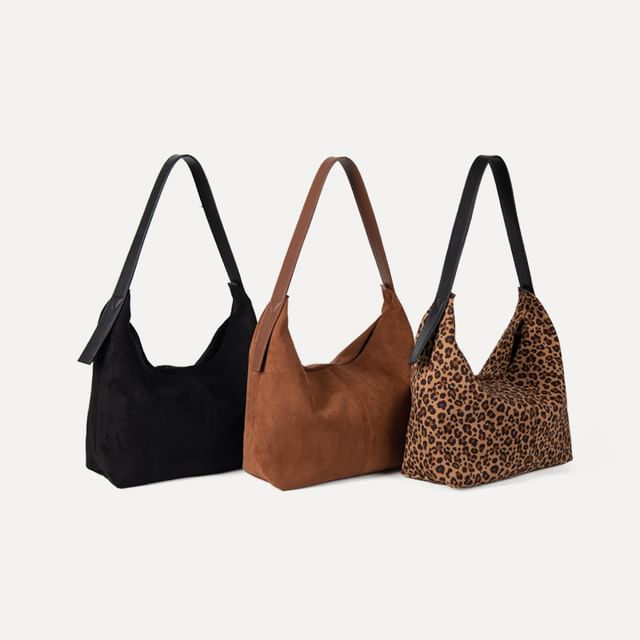 Faux Suede Shoulder Bag