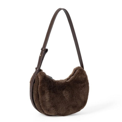 Plain Fluffy Shoulder Bag