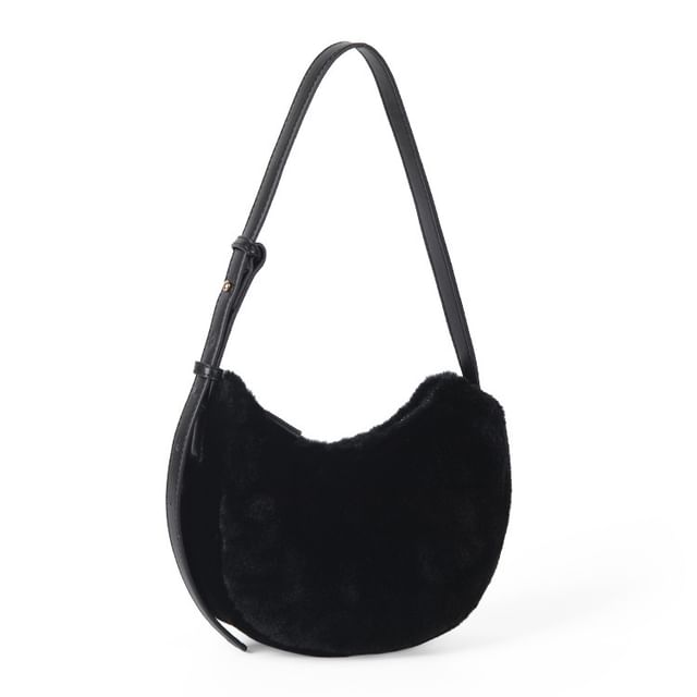 Plain Fluffy Shoulder Bag
