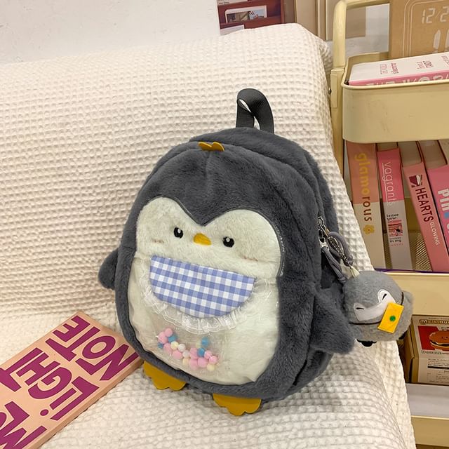 Penguin PVC Panel Fluffy Backpack