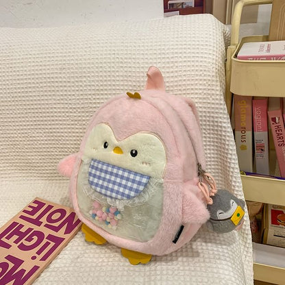 Penguin PVC Panel Fluffy Backpack