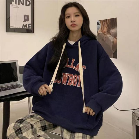 Lettering Loose Fit Hoodie