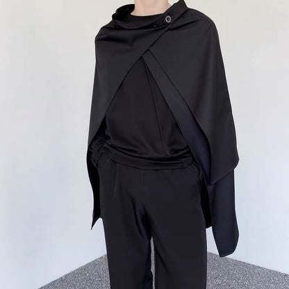 Asymmetric Midi Skirt with Front Slit - Plain Fabric
