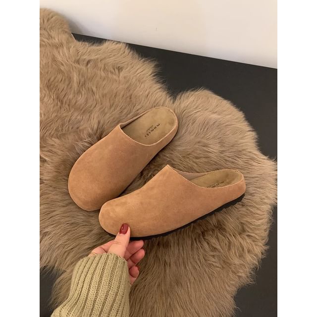 Plain Suede Faux Mules