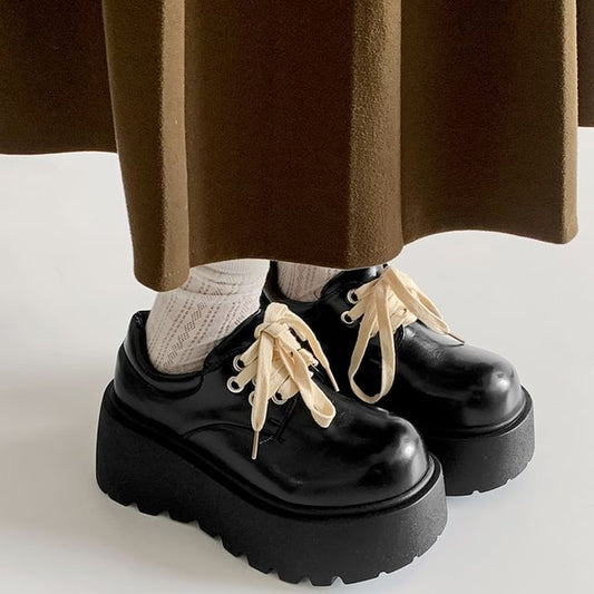 Lace-Up Platform Derby Shoes