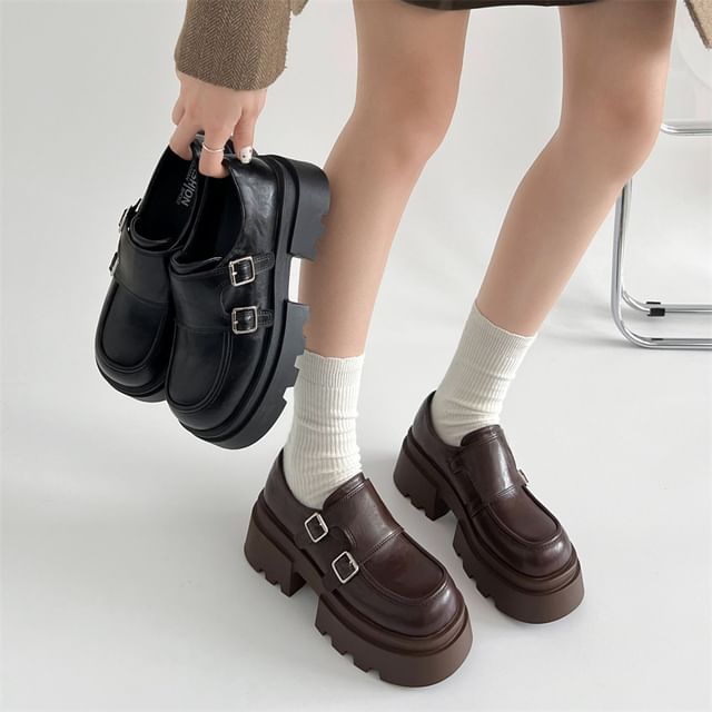 Platform Monk Strap Loafers