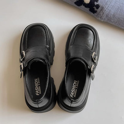 Platform Monk Strap Loafers