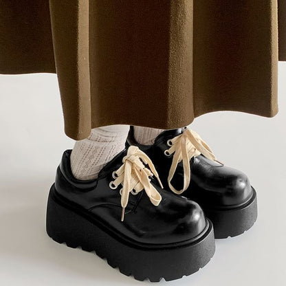 Lace-Up Platform Derby Shoes