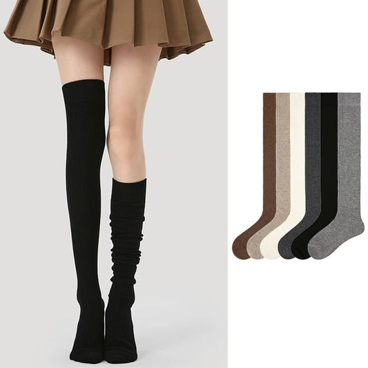 Plain Over The Knee Socks