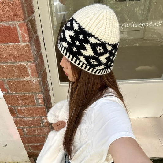 Patterned Knit Beanie